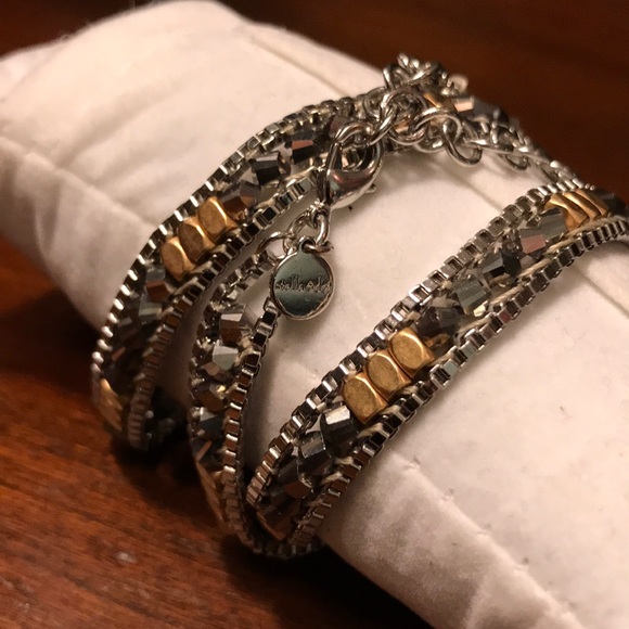 Stella & Dot Gold/Silver Tone Wrap Bracelet - Picture 4 of 4